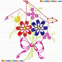 Flowers and Tree 889 Embroidery Design