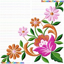 Flowers and Tree 909 Embroidery Design