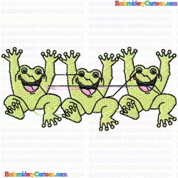 Frogs 8 Embroidery Design