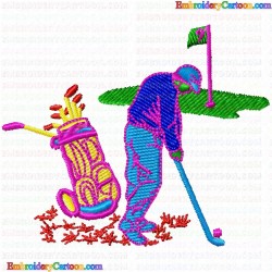 Golf 121 Embroidery Design