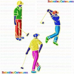 Golf 123 Embroidery Design