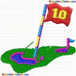 Golf 129 Embroidery Design