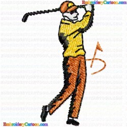 Golf 12 Embroidery Design