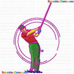 Golf 145 Embroidery Design