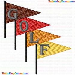 Golf 164 Embroidery Design