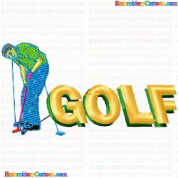 Golf 16 Embroidery Design