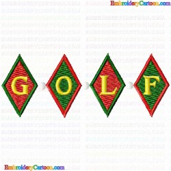 Golf 172 Embroidery Design