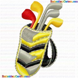 Golf 17 Embroidery Design