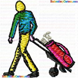 Golf 185 Embroidery Design