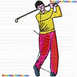 Golf 186 Embroidery Design