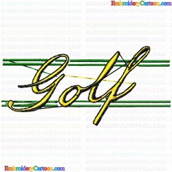 Golf 188 Embroidery Design