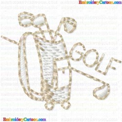 Golf 18 Embroidery Design