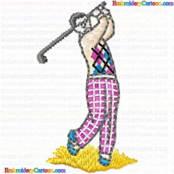 Golf 19 Embroidery Design