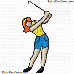 Golf 216 Embroidery Design