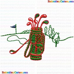 Golf 21 Embroidery Design