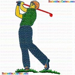 Golf 24 Embroidery Design