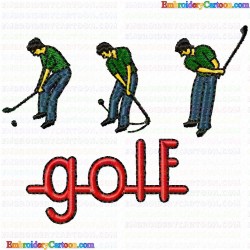 Golf 38 Embroidery Design