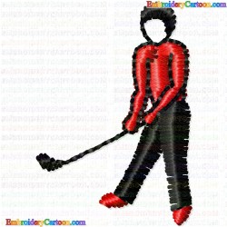 Golf 3 Embroidery Design