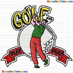 Golf 40 Embroidery Design