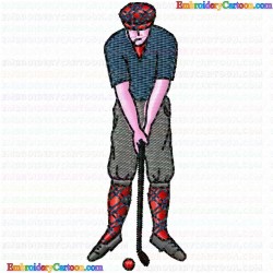 Golf 44 Embroidery Design