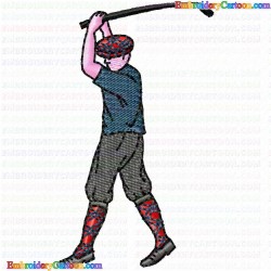 Golf 45 Embroidery Design