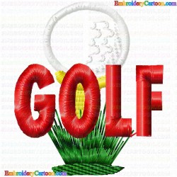 Golf 48 Embroidery Design