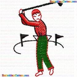 Golf 4 Embroidery Design