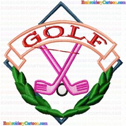 Golf 51 Embroidery Design