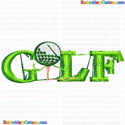 Golf 61 Embroidery Design