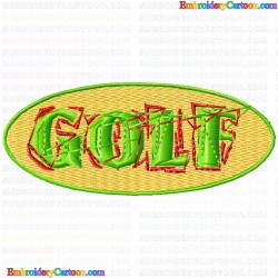 Golf 63 Embroidery Design