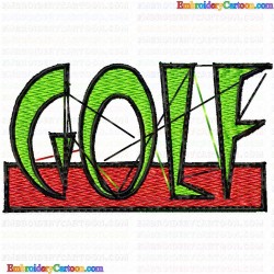 Golf 67 Embroidery Design