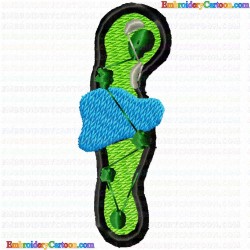 Golf 68 Embroidery Design