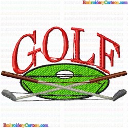 Golf 72 Embroidery Design