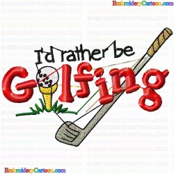 Golf 73 Embroidery Design