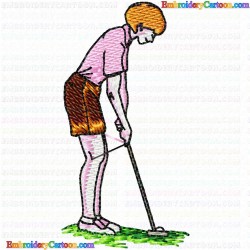 Golf 80 Embroidery Design