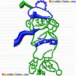 Golf 87 Embroidery Design