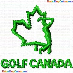 Golf 90 Embroidery Design