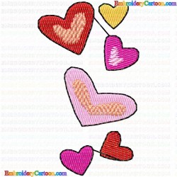 Hearts 108 Embroidery Design