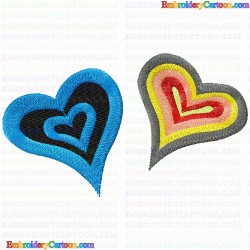 Hearts 125 Embroidery Design