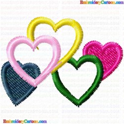 Hearts 20 Embroidery Design