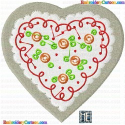 Hearts 5 Embroidery Design