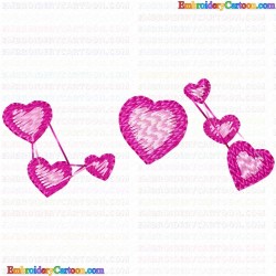 Hearts 70 Embroidery Design