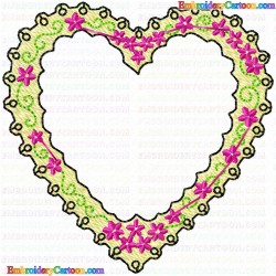 Hearts 75 Embroidery Design