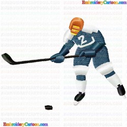 Hockey 4 Embroidery Design