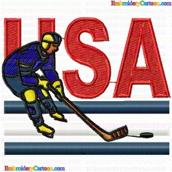 Hockey 6 Embroidery Design