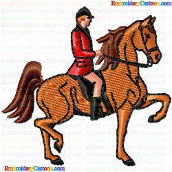 Horseback Riding 27 Embroidery Design