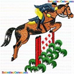 Horseback Riding 6 Embroidery Design