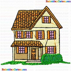 Houses Bulding 48 Embroidery Design