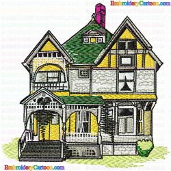 Houses Bulding 70 Embroidery Design