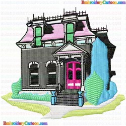 Houses Bulding 74 Embroidery Design